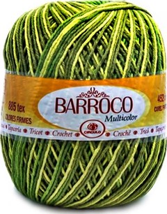 BARBANTE CÍRCULO BARROCO N6 VERDE FOLHA MESCLADO REF 9392