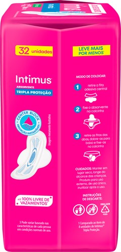 ABSORVENTE INTIMUS GEL SECA COM ABAS 32UN 
