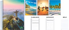 CADERNO CAPA DURA UNIVERSITARIO JANDAIA BRASILIDADE 10M 200F