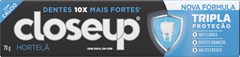 CREME DENTAL CLOSE UP 70G TRIPLE HORTELÃ