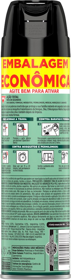 INSETICIDA AEROSOL BAYGON 360ML AÇÃO TOTAL  