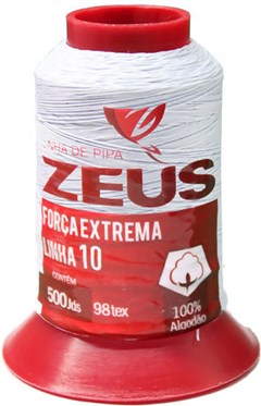 LINHA PARA PIPA ZEUS 457MT BRANCA CÍRCULO N.10  