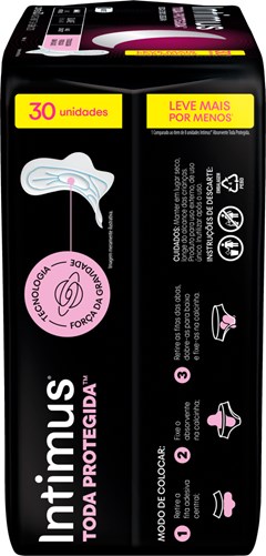 ABSORVENTE INTIMUS GEL NOTURNO SUAVE  COM ABAS 30UN 