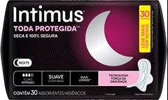 ABSORVENTE INTIMUS GEL NOTURNO SUAVE  COM ABAS 30UN 
