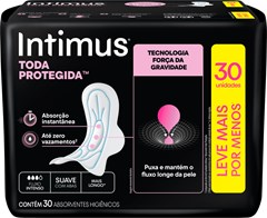 ABSORVENTE INTIMUS GEL NOTURNO SUAVE  COM ABAS 30UN 