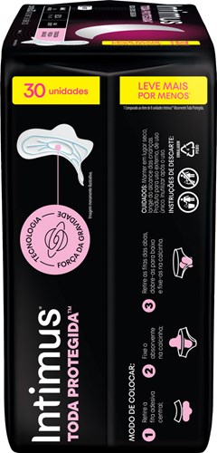 ABSORVENTE INTIMUS GEL NOTURNO SECA COM ABAS 30UN 
