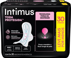ABSORVENTE INTIMUS GEL NOTURNO SECA COM ABAS 30UN 