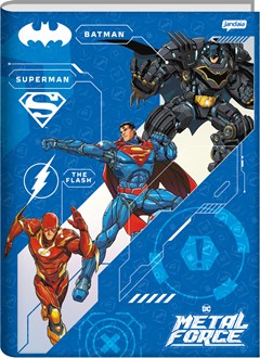 CADERNO CAPA DURA COSTURADO UNIVERSITÁRIO JANDAIA LIGA DA JUSTIÇA 80F