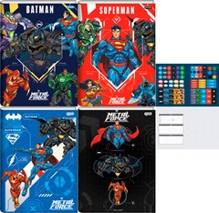 CADERNO CAPA DURA COSTURADO UNIVERSITÁRIO JANDAIA LIGA DA JUSTIÇA 80F