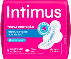 ABSORVENTE INTIMUS GEL SUAVE COM ABAS 8UN