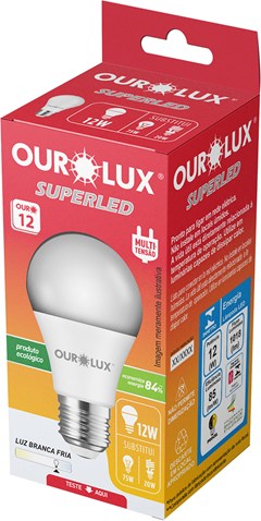 LÂMPADA LED BIVOLT OUROLUX 12 WATTS
