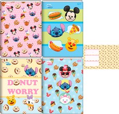 CADERNO CAPA DURA COSTURADO UNIVERSITÁRIO JANDAIA DISNEY EMOJI 80F