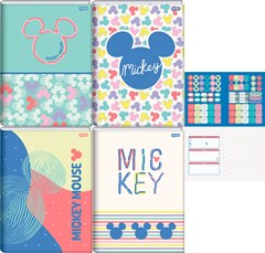 CADERNO CAPA DURA COSTURADO UNIVERSITÁRIO JANDAIA MICKEY ARTS 80F