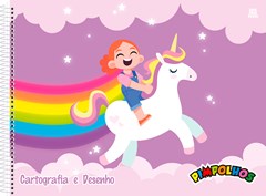 CADERNO CARTOGRAFIA CAPA DURA SÃO DOMINGOS ESPIRAL PIMPOLHOS FEMININO 60FL   