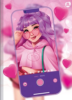 CADERNO CAPA DURA COSTURADO UNIVERSITÁRIO SÃO DOMINGOS GIRL POWER 80F