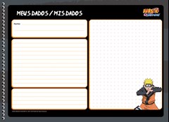 CADERNO CARTOGRAFIA CAPA DURA SÃO DOMINGOS ESPIRAL NARUTO 60F
