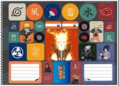 CADERNO CARTOGRAFIA CAPA DURA SÃO DOMINGOS ESPIRAL NARUTO 60F