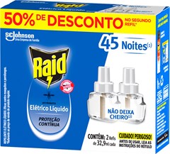 INSETICIDA ELETRICO RAID LIQUIDO REFIL 45 NOITES PROMOCIONAL