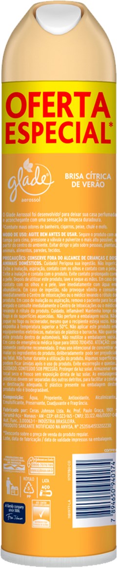 PURIFICADOR AERO GLADE 360ML OFERTA ESPECIAL BRISA VERÃO