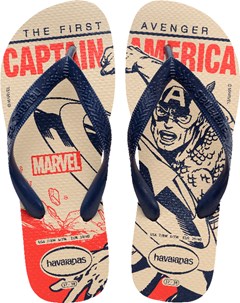 SANDÁLIA HAVAIANAS TOP MARVEL BEGE PALHA/MARINHO 41/42