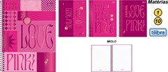 CADERNO CAPA DURA UNIVERSITÁRIO TILIBRA LOVE PINK 1M 80F