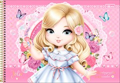 CADERNO CARTOGRAFIA CAPA DURA ESPIRAL TILIBRA JOLIE 80F