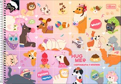 CADERNO CARTOGRAFIA CAPA DURA ESPIRAL TILIBRA HUG ME 80F