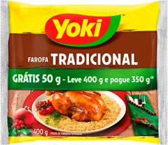 FAROFA PRONTA TRADICIONAL DE MANDIOCA YOKI LEVE 400G PAGUE 350G