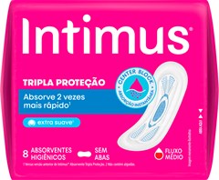 ABSORVENTE INTIMUS GEL SUAVE SEM ABAS 8UN