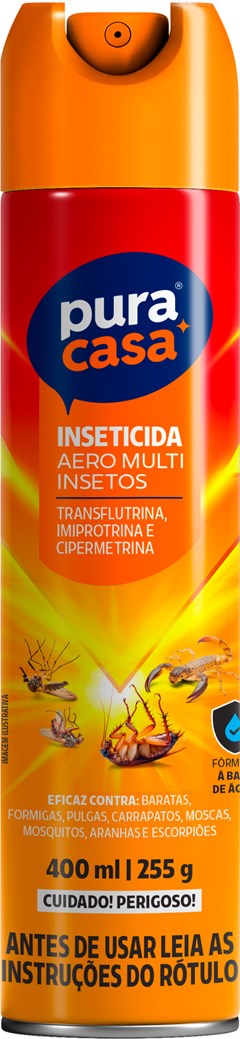 INSETICIDA AEROSOL PURA CASA 400ML MULTI INSETOS