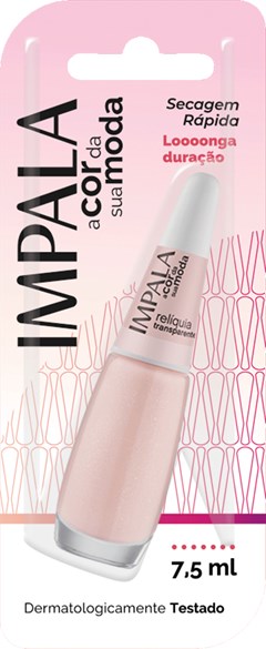 ESMALTE IMPALA BLISTER TRANSPARENTE COR MODA RELIQUIA
