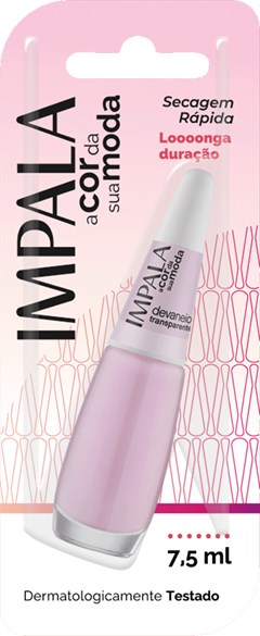 ESMALTE IMPALA BLISTER TRANSPARENTE COR MODA DEVANEIO
