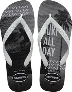 SANDÁLIA HAVAIANAS TOP ATHLETIC CINZA AÇO/PRETO/BRANCO 39/40