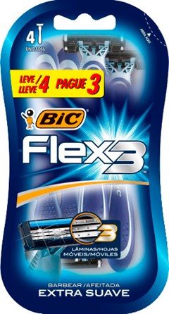 APARELHO BARBEAR BIC FLEX 3 L4P3