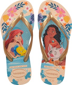 SANDÁLIA HAVAIANAS KIDS SLIM PRINCESS BEGE PALHA 31/32