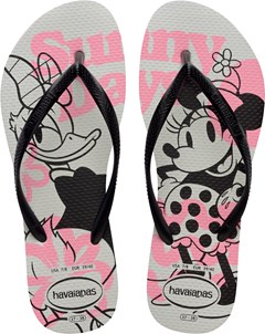 SANDÁLIA HAVAIANAS SLIM DISNEY BRANCO/PRETO 39/40