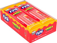 BALA GELATINA FINI 15G TUBES MORANGO COM LARANJA CITRICA