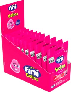 BALA GELATINA FINI 35G BEIJOS DE MORANGO