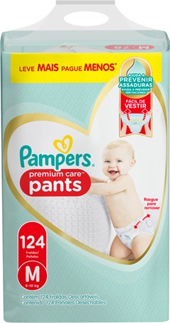 FRALDA PAMPERS PREMIUM CARE PANTS HIPPER M