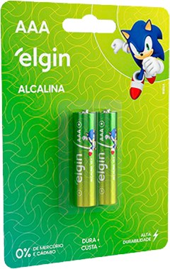PILHA ELGIN ALCALINA AAA BLISTER COM 2 PEÇAS