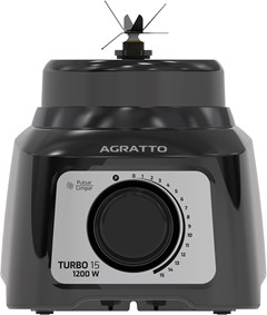 LIQUIDIFICADOR AGRATTO TURBO 15 VELOCIDADES PRETO 3,2 LITROS 1200 WATTS 220 VOLTS