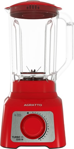 LIQUIDIFICADOR AGRATTO TURBO 15 VELOCIDADES VERMELHO 3,2 LITROS 1200 WATTS 220 VOLTS