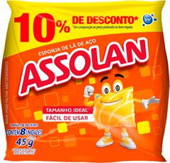LÃ DE AÇO ASSOLAN 45G 10% DESCONTO