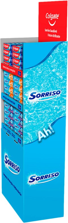 DISPLAY COLGATE 84UN MPA 90GR + 60UN SORRISO DENTES BRANCOS 90GR + 72UN  SORRISO 70G LIMPEZA COMPLETA