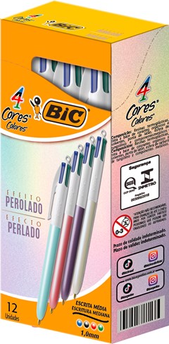 CANETA BIC 4 CORES PEROLADO