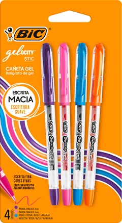 CANETA BIC GELOCITY STIC 4 CORES