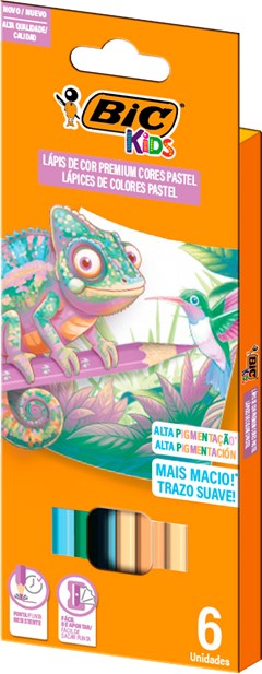 LAPIS DE COLORIR KIDS PASTEL C/6