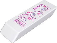 BORRACHA ESC MERCUR TR DECORADA ROSA/BCA