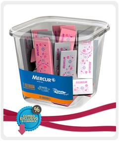 BORRACHA ESC MERCUR TR DECORADA ROSA/BCA