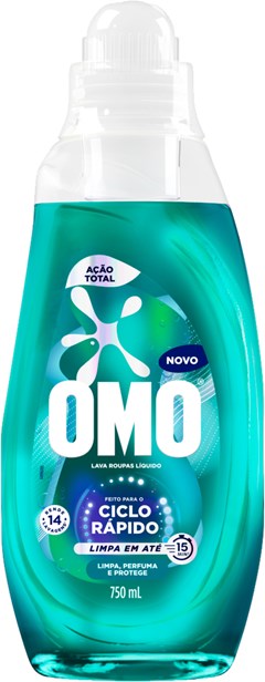 SABÃO LÍQUIDO OMO 750ML CICLO RÁPIDO AÇÃO TOTAL
